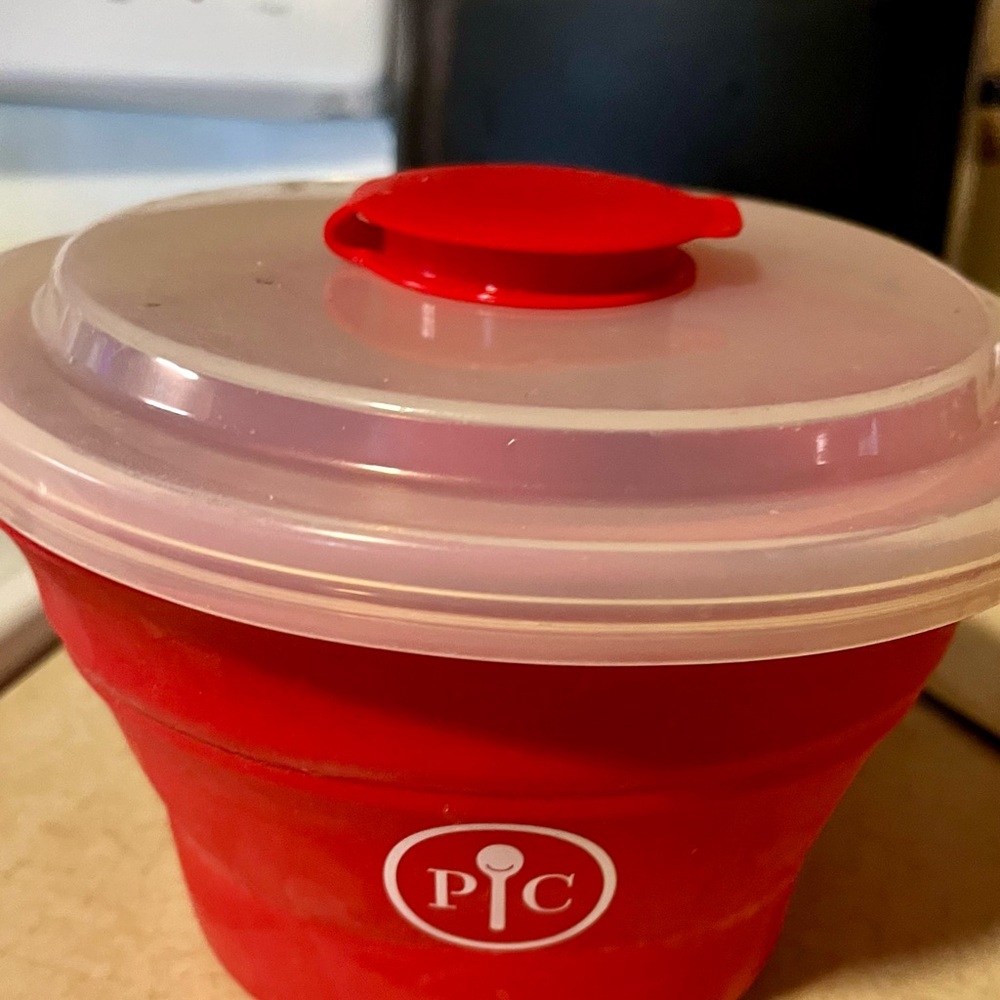 Red Collapsible Bowl with Lid